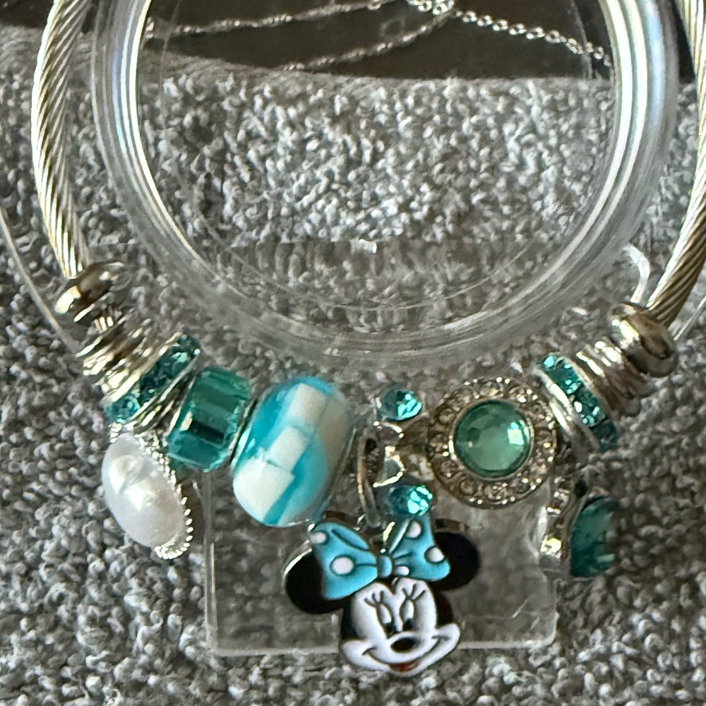 Minnie Mouse Bracelet with Turquoise Charms
